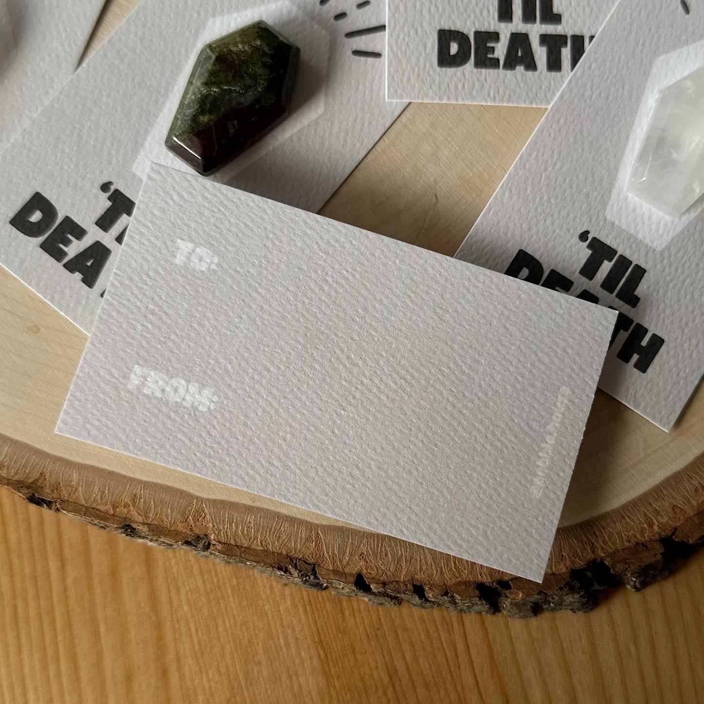 "Til Death" Coffin Mini Crystal Greeting Card