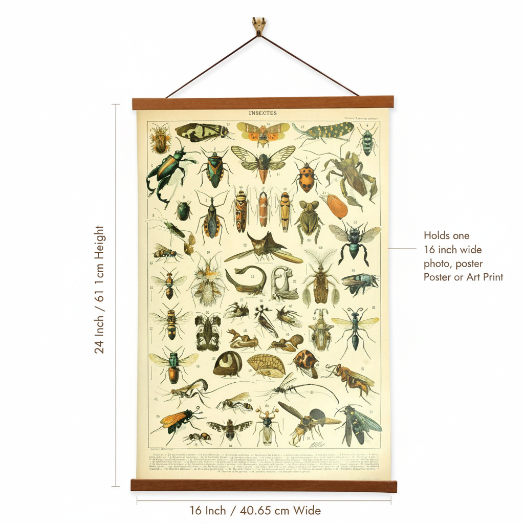 Insectes Set A by Adolphe Millot Scientific Illustration Canvas Print
