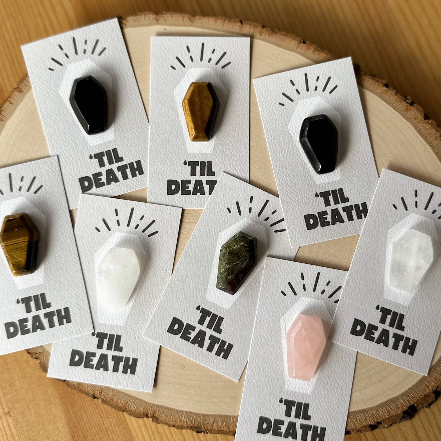 "Til Death" Coffin Mini Crystal Greeting Card