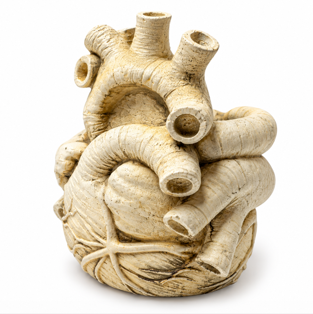Anatomical Concrete Heart Pot alternate view