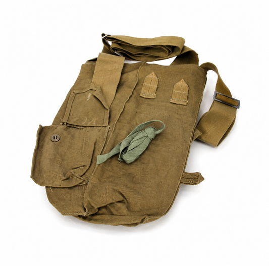Vintage military canvas satchel with shoulder strap