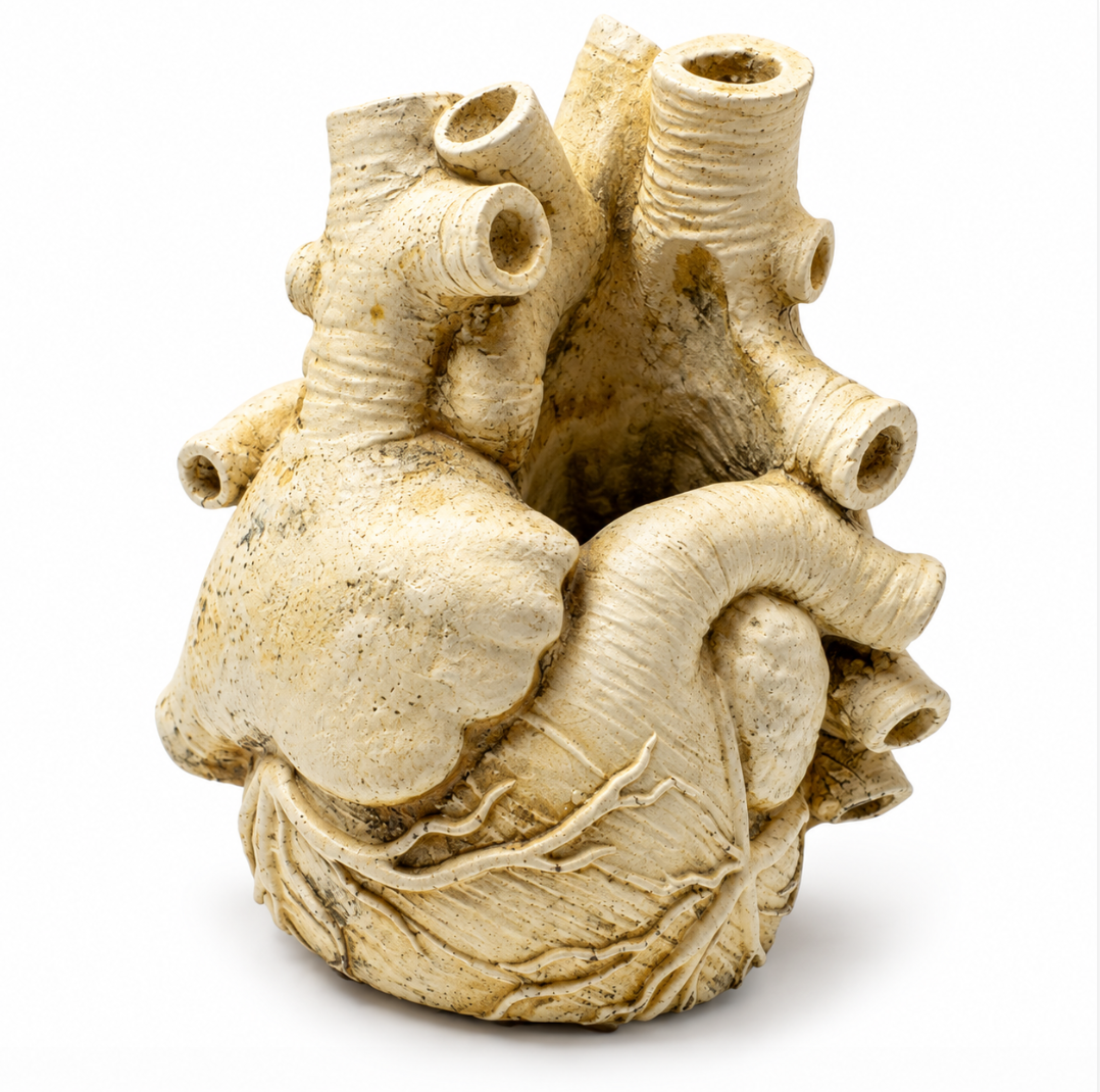 Anatomical Concrete Heart Pot alternate view