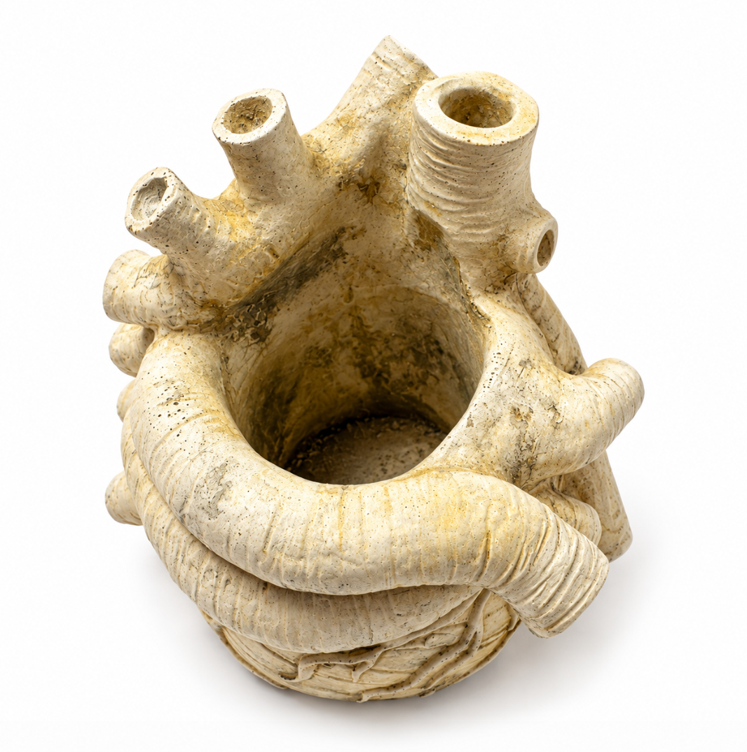 Anatomical Concrete Heart Pot alternate view