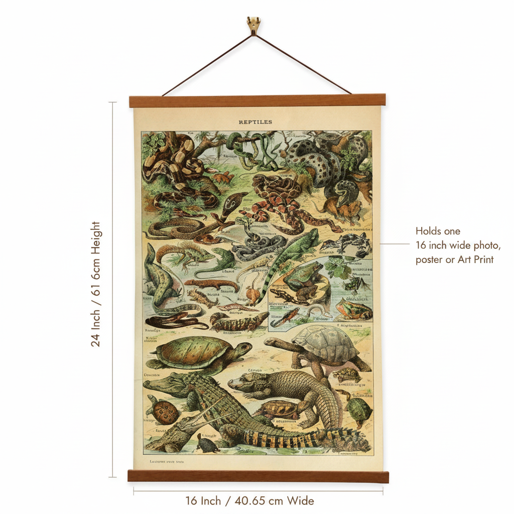 Reptiles by Adolphe Millot Scientific Illustration Canvas Print
